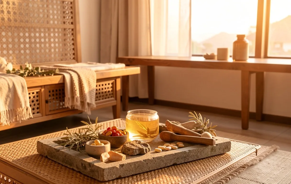 Indonesian minimalist wellness space